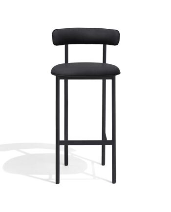 Møbel Copenhagen Font Barstol 65 Cm Dunes Anthrazite Læder Sort Stel