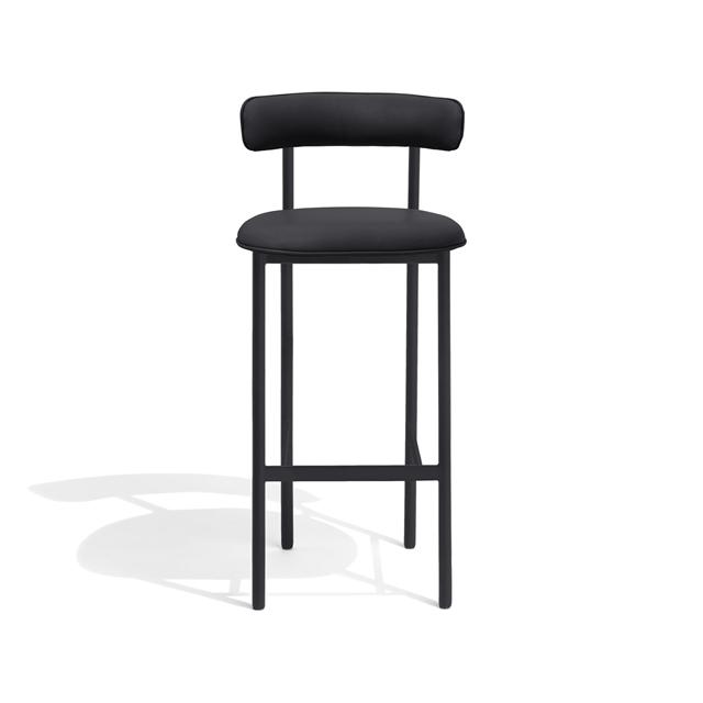 Møbel Copenhagen Font Barstol 65 Cm Dunes Anthrazite Læder Sort Stel
