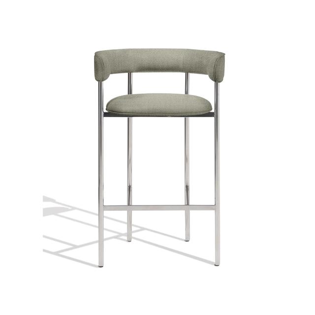 Møbel Copenhagen Font Barstol Med Armlæn 75 Cm Vidar 222 Poleret Stål Stel
