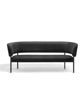 Møbel Copenhagen Font Sofa Dunes Anthrazite Læder Sort Stel