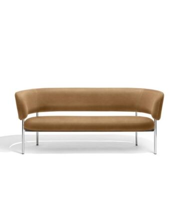 Møbel Copenhagen Font Sofa Dunes Cognac Læder Poleret Stål Stel
