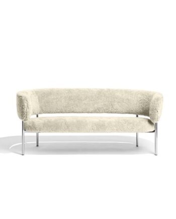 Møbel Copenhagen Font Sofa Sheepskin Oyster Poleret Stål Stel