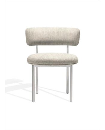 Møbel Copenhagen Font Spisebordsstol Beige Boucle Elle 0200 Poleret Stål Stel