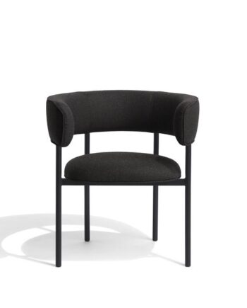 Møbel Copenhagen Font Spisebordsstol Med Armlæn Boucle Zero 0010 Sort Stel