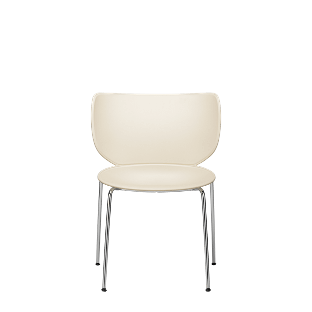 Moooi Hana Spisebordsstol Upolstret Sæt Af Oyster White Krom Stabelbar