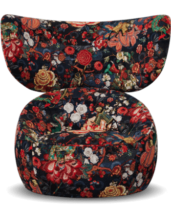 Moooi Hana Wingback Swivel Ea Lænestol Tokyo Blue Blå Fløjl