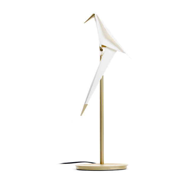 Moooi Perch Light Bordlampe Messing Hvid