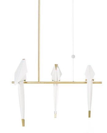 Moooi Perch Light Branch Pendel Lille Messing Hvid Dæmpbar