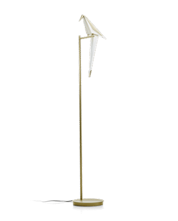 Moooi Perch Light Gulvlampe Messing Hvid