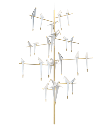 Moooi Perch Light Tree Pendel Messing Hvid