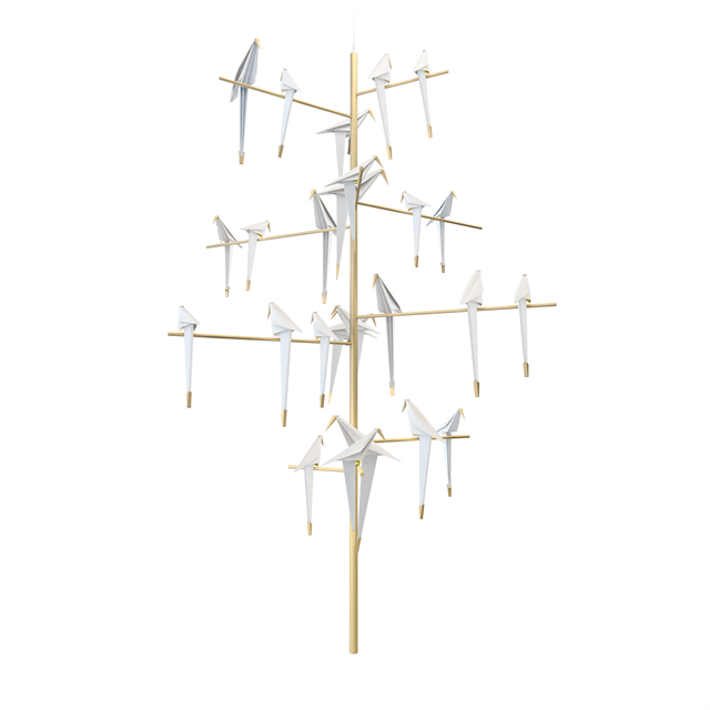 Moooi Perch Light Tree Pendel Messing Hvid