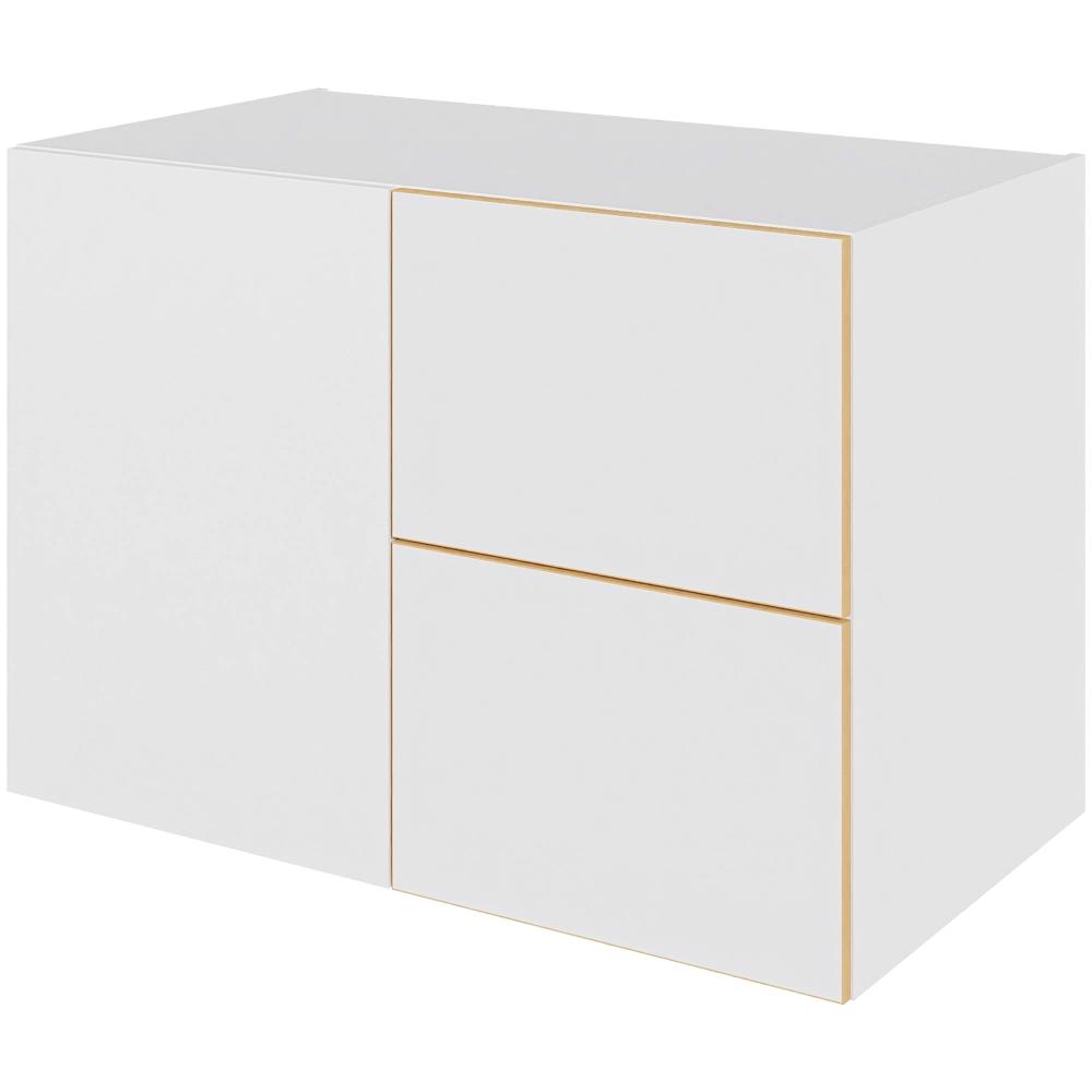 Multi-living Køkken Hjørneskab White Oak Line : 70 Cm : 60 Cm Le Mans Karrusel Skuffe Look Bredde: 100 Cm