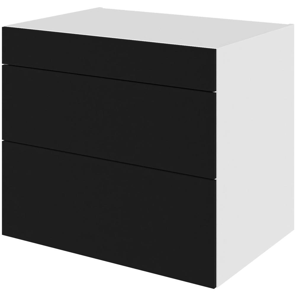 Multi-living Køkken Skuffeskab Cibo Nero : 70 Cm : 60 Cm Skuffer Fuldtudtræk Softluk Bredde: 80 Cm