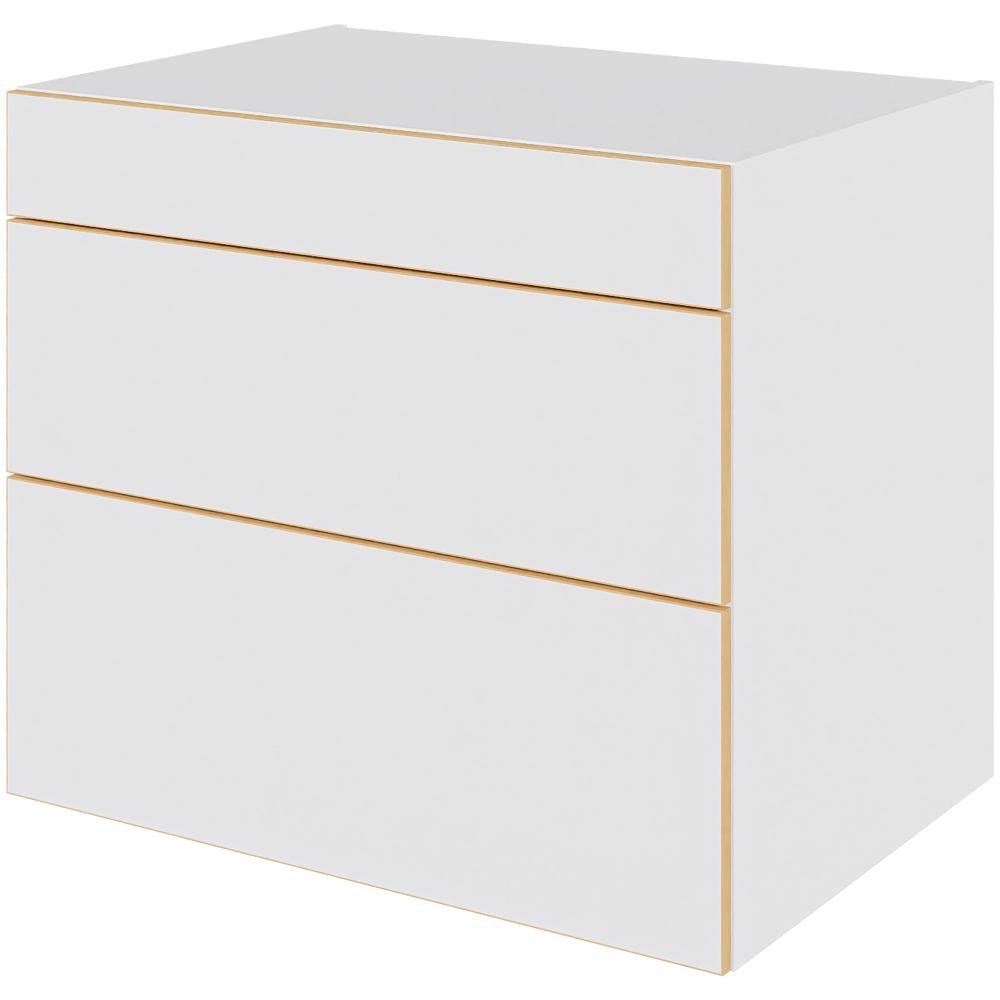 Multi-living Køkken Skuffeskab White Oak Line : 70 Cm : 60 Cm Skuffer Deludtræk Softluk Bredde: 80 Cm