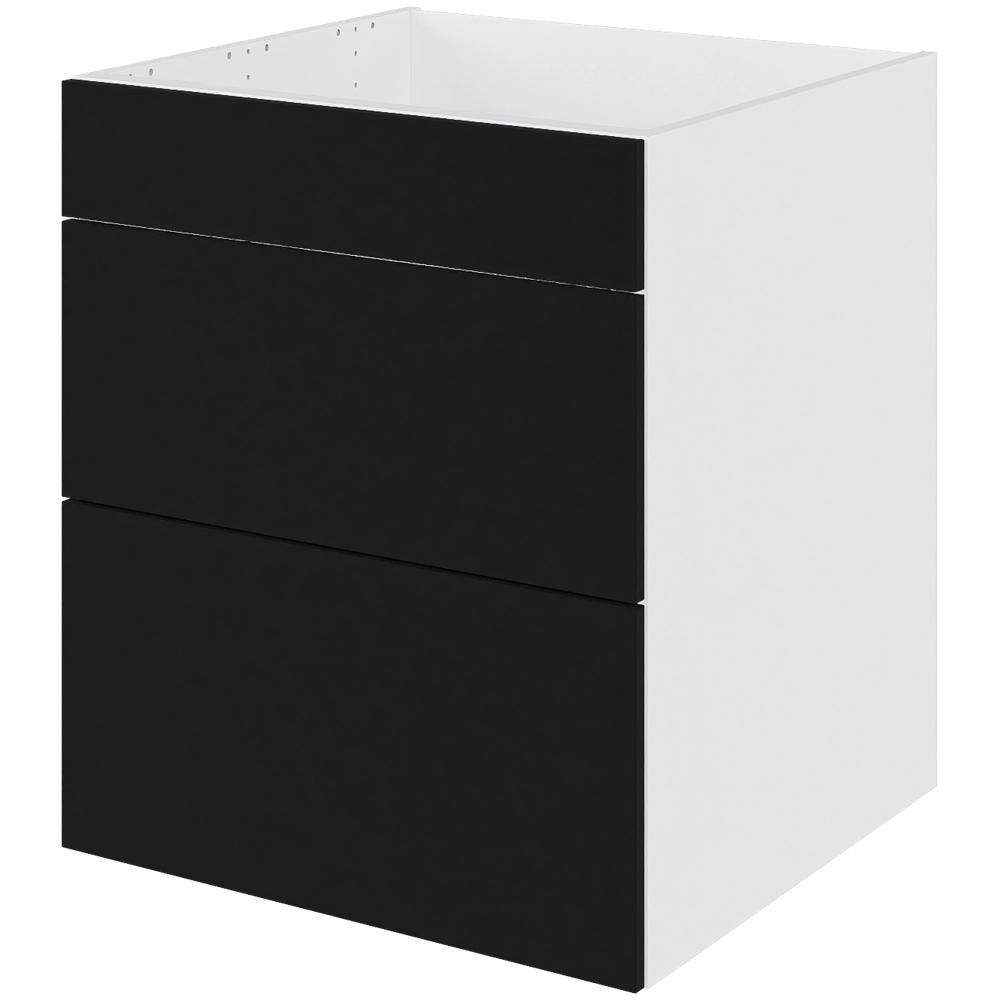 Multi-living Køkken Vaskeskab Cibo Nero : 70 Cm : 60 Cm Fuldudtræk Softluk Bredde: 60 Cm