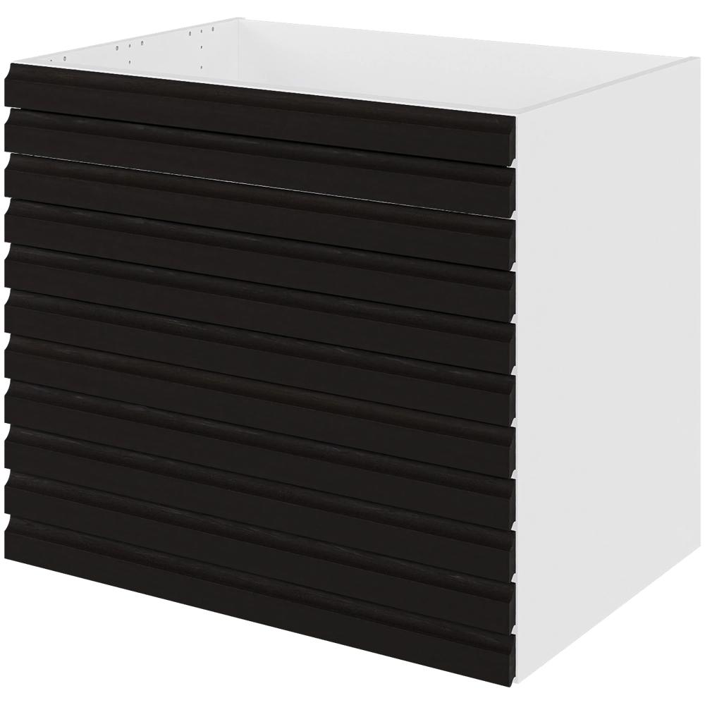 Multi-living Køkken Vaskeskab -line Sort Eg : 70 Cm : 60 Cm Fuldudtræk Softluk Bredde: 80 Cm
