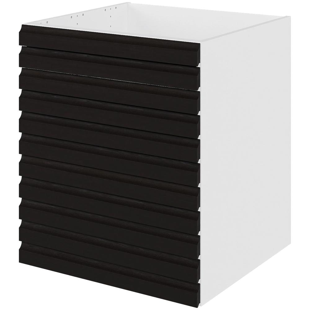 Multi-living Køkken Vaskeskab -line Sort Eg : 70 Cm : 60 Cm Fuldudtræk Softluk Bredde: 60 Cm