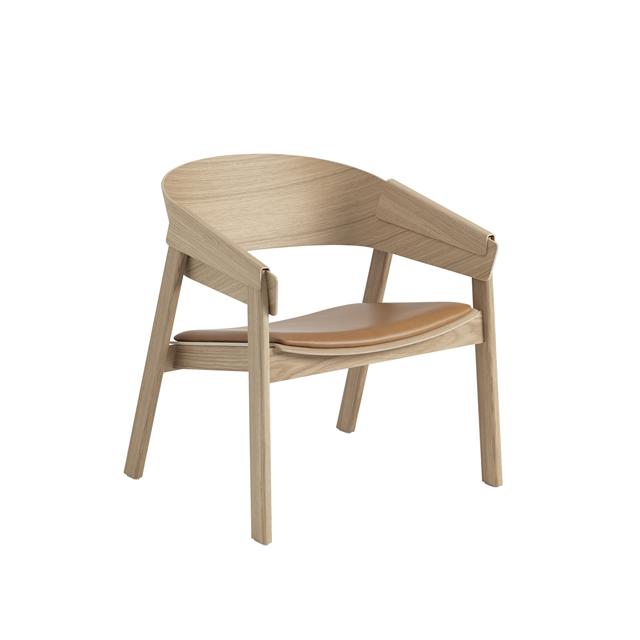 Muuto Cover Lænestol Læder Polstret Cognac Eg