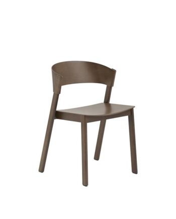 Muuto Cover Spisebordsstol Med Træ Base Mørk Brun