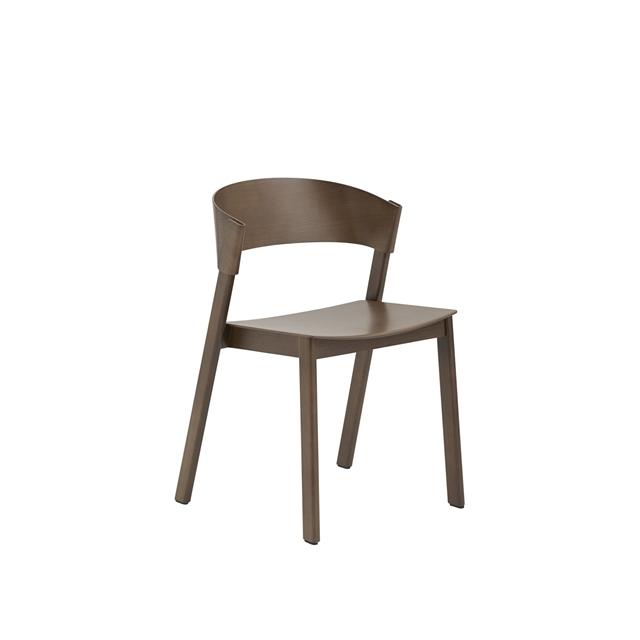 Muuto Cover Spisebordsstol Med Træ Base Mørk Brun