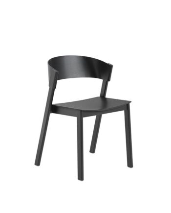 Muuto Cover Spisebordsstol Med Træ Base Sort