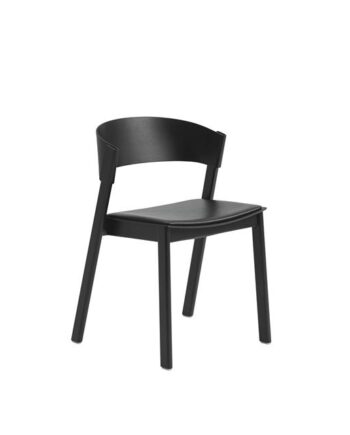 Muuto Cover Spisebordsstol Sort Læder Sort