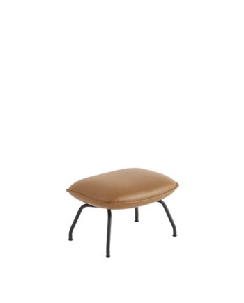 Muuto Doze Ottoman Læder Polstret Cognac Anthracite Sort