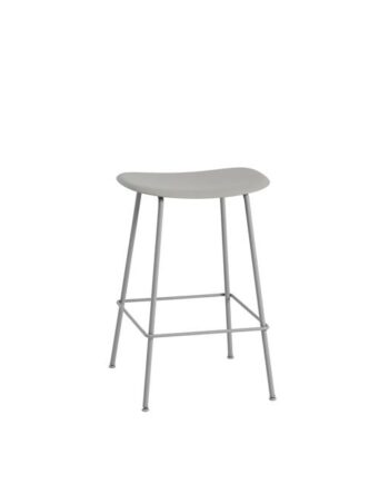 Muuto Fiber Barstol Med Tube Base Grå Grå H66 Cm