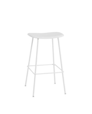 Muuto Fiber Barstol Med Tube Base Hvid H76 Cm