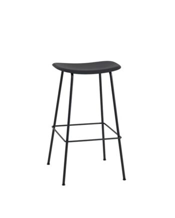 Muuto Fiber Barstol Med Tube Base Sort H76 Cm