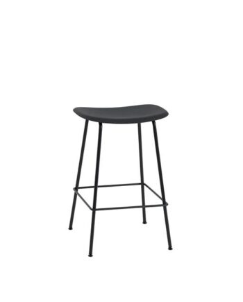 Muuto Fiber Barstol Med Tube Base Sort Sort H66 Cm