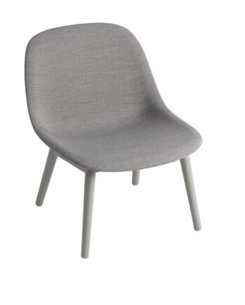 Muuto Fiber Lænestol Med Træ Base Polstret Remix 133 Grå