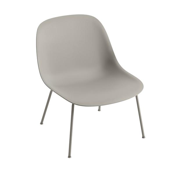 Muuto Fiber Lænestol Med Tube Base Grå Grå