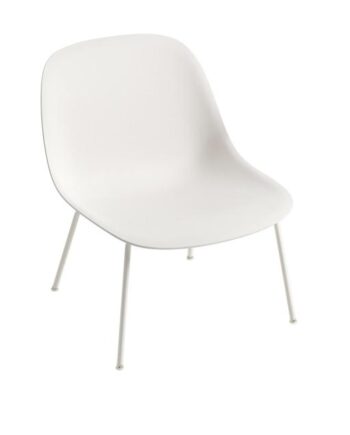 Muuto Fiber Lænestol Med Tube Base Natural Hvid Hvid