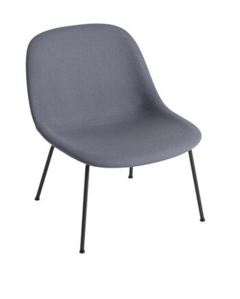 Muuto Fiber Lænestol Med Tube Base Polstret Divina 154 Sort