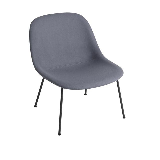 Muuto Fiber Lænestol Med Tube Base Polstret Divina 154 Sort