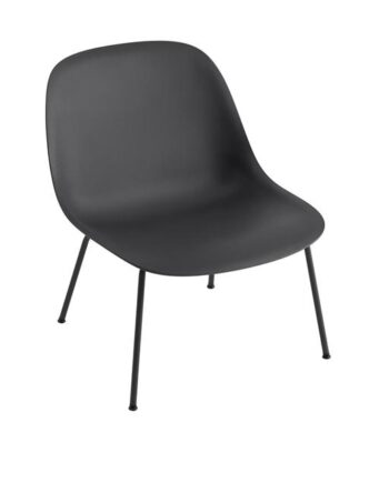 Muuto Fiber Lænestol Med Tube Base Sort Sort