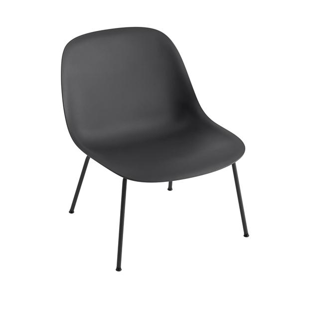 Muuto Fiber Lænestol Med Tube Base Sort Sort