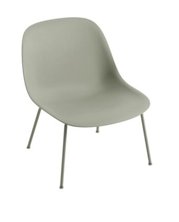 Muuto Fiber Lænestol Med Tube Base Støvet Grøn Støvet Grøn
