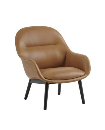 Muuto Fiber Lænestol Refine Leather Cognac Anthracite Black Eg
