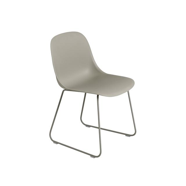 Muuto Fiber Spisebordsstol Med Sled Base Grå