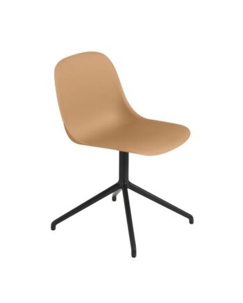 Muuto Fiber Spisebordsstol Med Swivel Base Ochre Sort