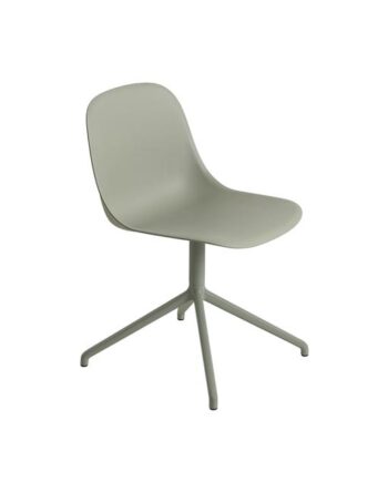 Muuto Fiber Spisebordsstol Med Swivel Base Støvet Grøn