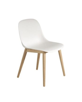 Muuto Fiber Spisebordsstol Med Træ Base Hvid Eg