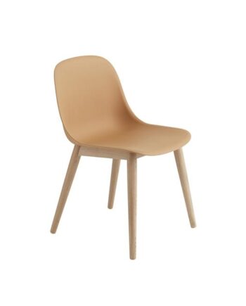Muuto Fiber Spisebordsstol Med Træ Base Ochre Eg