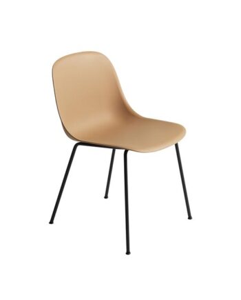 Muuto Fiber Spisebordsstol Med Tube Base Ochre Sort