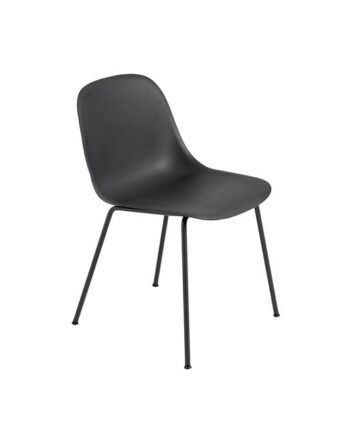 Muuto Fiber Spisebordsstol Med Tube Base Sort