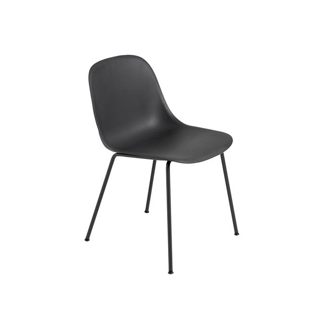 Muuto Fiber Spisebordsstol Med Tube Base Sort