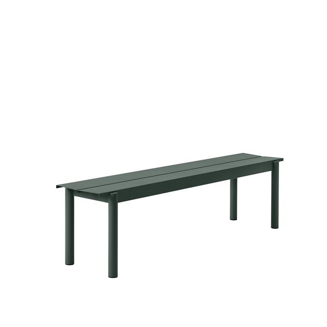 Muuto Linear Steel Bænk Mørk Grøn 170 34 Cm