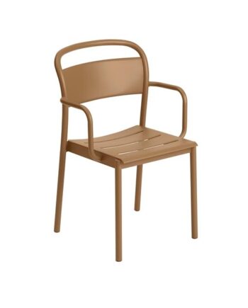 Muuto Linear Steel Spisebordsstol Med Armlæn Brændt Orange